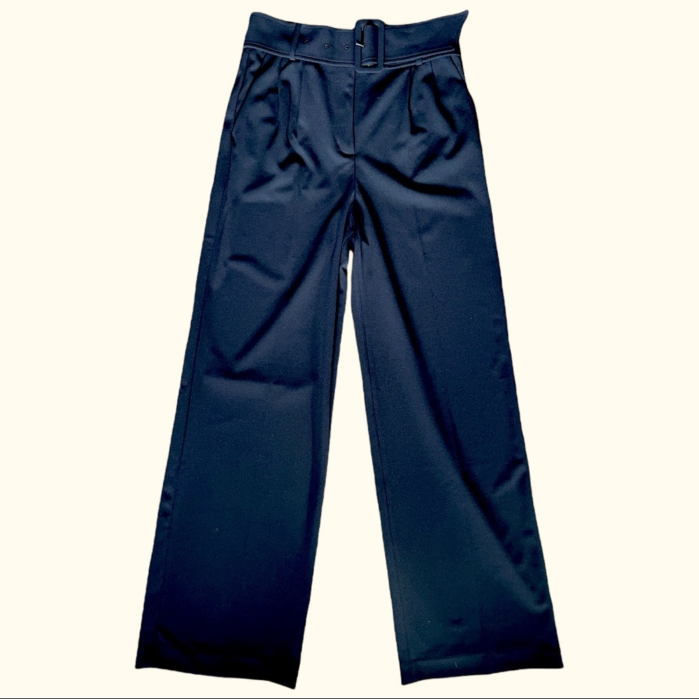 NWT express wide leg black pants super high rise size 8R